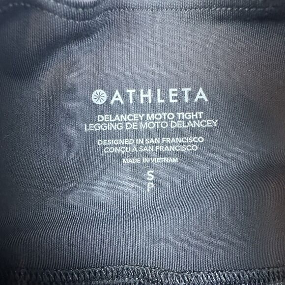 Athleta Pants Womens Small Black DELANCEY MOTO TIGHT Pant Stretch Pull On - Picture 12 of 14